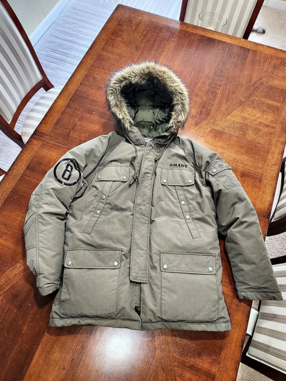 Shady Ltd Olive Hooded Down Parka Size Medium VERY HARD TO FIND!!!